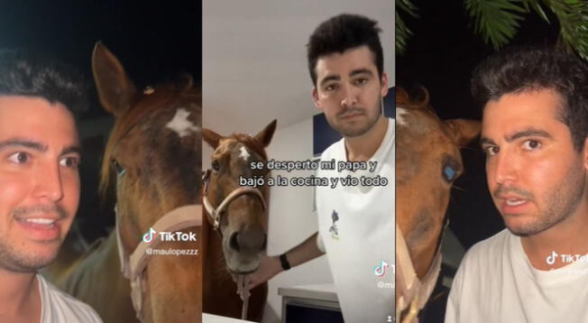 Video viral en TikTok: Joven se "emborracha" y termina robándose caballo