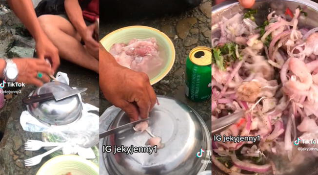 Grupo de jóvenes llegan hasta la playa de Ancón y preparan ceviche en plena orilla