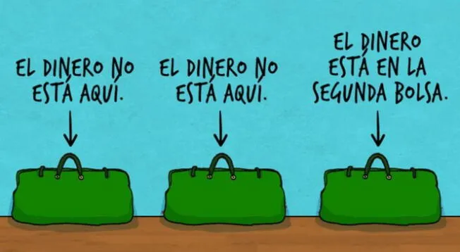 ¿En qué bolsa se encuentra el dinero? ¡Intenta resolver este enigma!