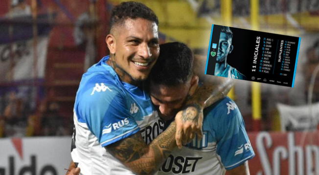 Paolo Guerrero será el '9' de Racing ante Sarmiento.