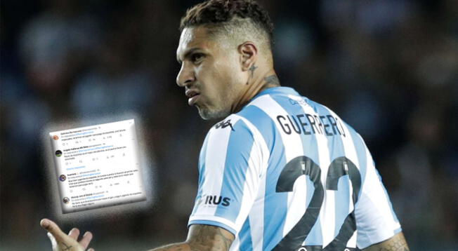 Paolo Guerrero fue ovacionado por los hinchas de Racing.