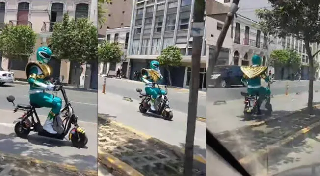 TikTok: Usuario capta a 'Power Ranger' verde en pleno centro de Lima