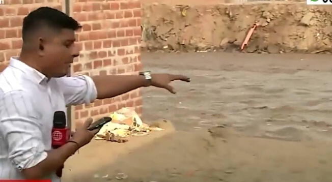 Reportero queda atrapado en Asentamiento Humano tras inundaciones