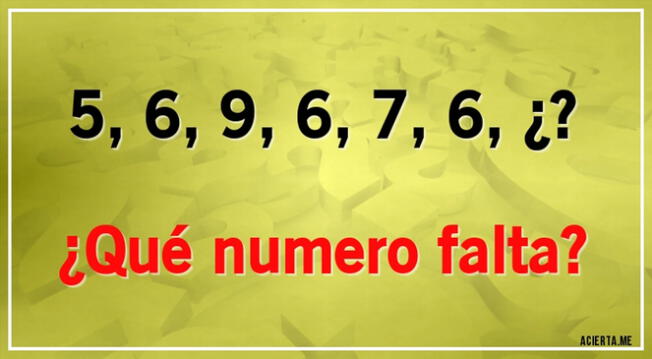 Si eres un GENIO podrás conocer cuál es el número que le sigue a la secuencia.