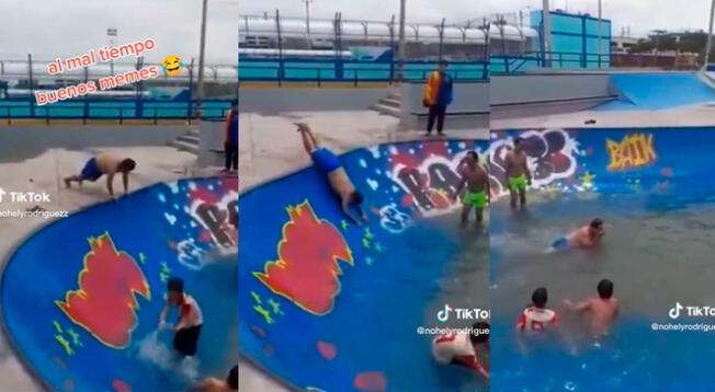 Los jóvenes deportistas 'aprovecharon el bug' para invitarste una piscina. Generaron polémica en TikTok.