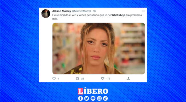 Shakira se convirtió en una de la 'víctimas' por la caída de WhatsApp Web.