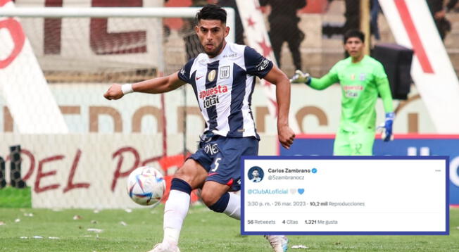 Carlos Zambrano apoyó a sus compañeros de Alianza Lima desde Europa.