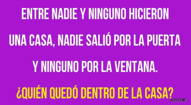 Desarrolla este acertijo mental y conoce en poco tiempo si eres un 'crack'. Desarrolla este acertijo mental y conoce en poco tiempo si eres un 'crack'.