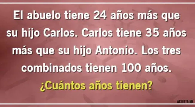 Demuestra que eres un GENIO resolviendo este complicado acertijo. Demuestra que eres un GENIO resolviendo este complicado acertijo.