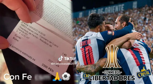 Aficionado gana una fuerte suma de dinero gracias a la victoria de Alianza Lima y usuarios le retan a hacer lo mismo en la Copa Libertadores .