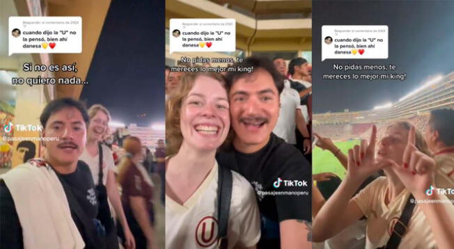 Un hincha 'crema' llevó a su novia extranjera al Estadio Monumental de la 'U'.