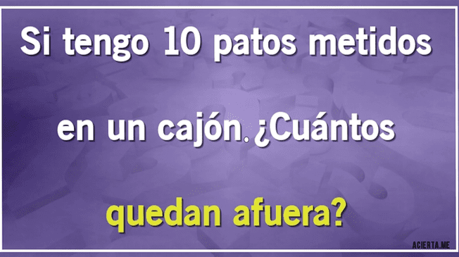 Pon a prueba tu capacidad mental intentando superar este acertijo. Pon a prueba tu capacidad mental intentando superar este acertijo.