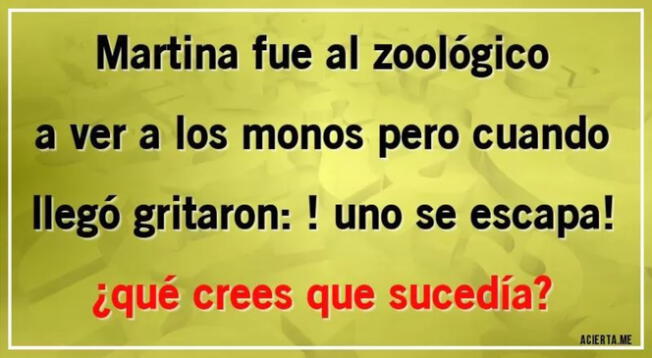 Si logras dar la respuesta correcta del acertijo mental serás considerado un 'genio'.