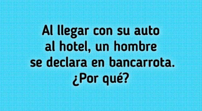 Descubre porque se declaró el bancarrrota el hombre tras llegar a su hotel