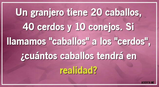 Demuestra que eres un verdadero genio y logra vencer este complicado desafío mental. Demuestra que eres un verdadero genio y logra vencer este complicado desafío mental.