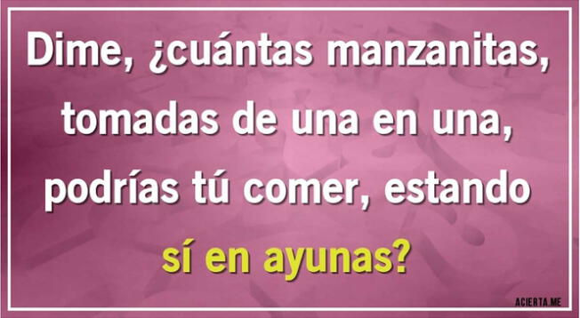 ¿Podrás hacer frente a este acertijo de nivel extremo? Veamos si eres un SABIO. ¿Podrás hacer frente a este acertijo de nivel extremo? Veamos si eres un SABIO.
