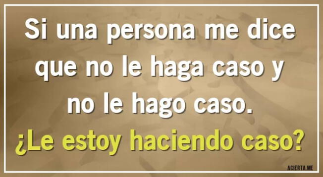 Solo tienes una oportunidad para desarrollar este acertijo mental.