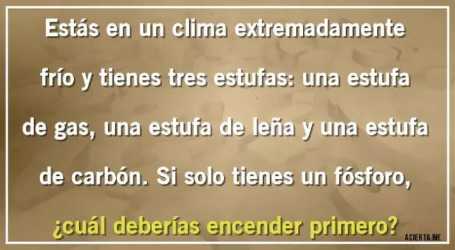 Solo cuentas con una oportunidad para desarrollar este acertijo mental.