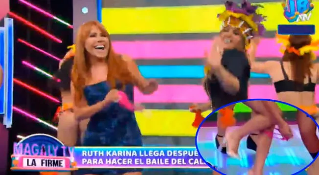 Tras bailar tecno cumbia, la conductora se animó a recrear el famoso 'Baile del calzón'.