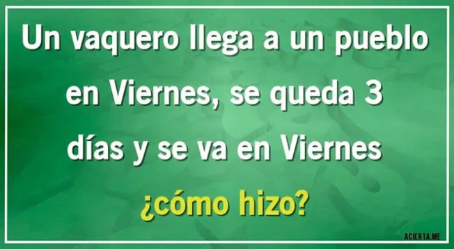 Pon a prueba tu capacidad mental resolviendo este nuevo acertijo. Pon a prueba tu capacidad mental resolviendo este nuevo acertijo.