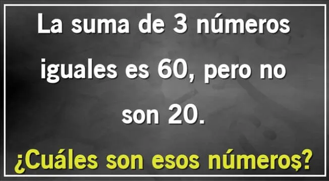 Analiza el enunciado y encuentra la respuesta de este acertijo mental. Analiza el enunciado y encuentra la respuesta de este acertijo mental.