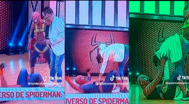 El conductor de televisión es viral tras su encuentro con los 'hombres araña'.