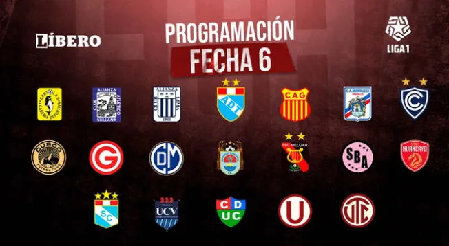 Liga 1: programación de partidos de la fecha 6