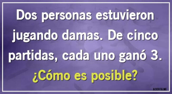 Solo tienes una oportunidad para desarrollar este nuevo acertijo mental.