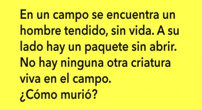 Responde correctamente la interrogante de este complejo acertijo.