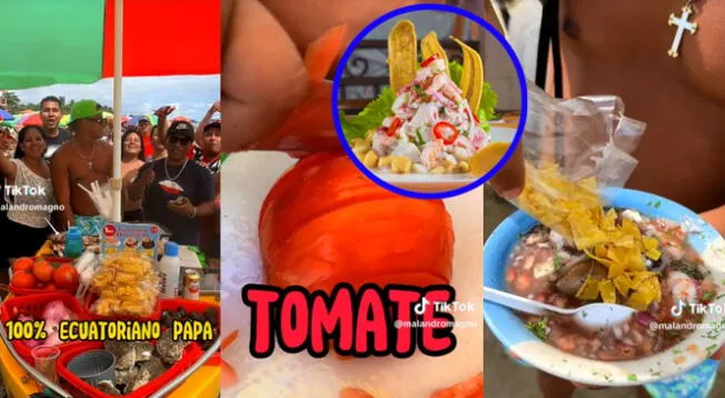 Tiktoker compara ceviche ecuatoriano con el peruano.