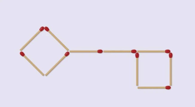 Mueve 4 cerillos y consigue formar 3 cuadrados perfectos en 30 segundos.