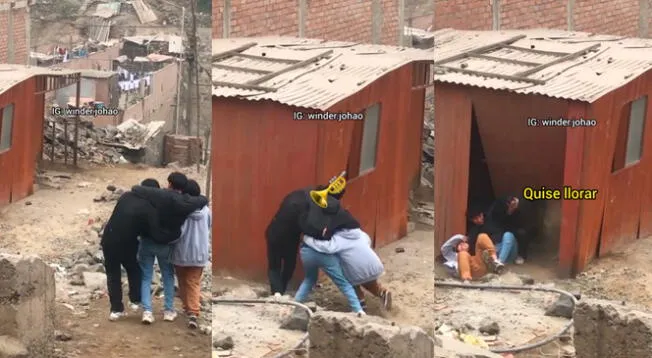 Jóvenes terminaron cayendo sobre una pared luego de tambalearse mientras bajaban un cerro.