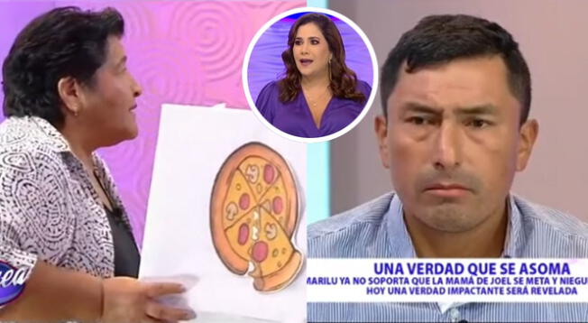 Andrea sorprendida por el particular caso de la pizza