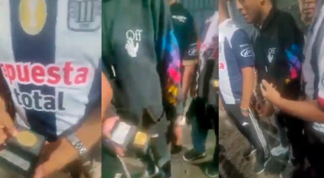 Policías vestido con la 'piel' de Alianza Lima intentaron ingresar al estadio, pero sin entradas.