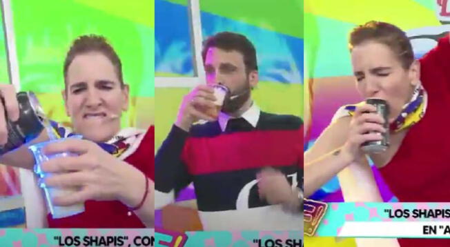 Los conductores de 'Amor y Fuego' cantaron y tomaron cerveza el ritmo de los 'Shapis'.