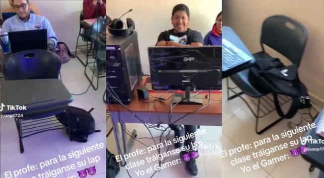 Llevó PC gamer en vez de laptop y es tendencia en TikTok