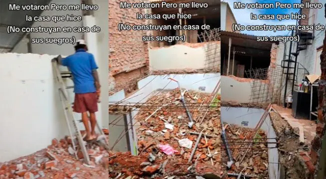 Hombre decide demoler el piso que construyó en la casa de sus suegros tras el fin de su relación.