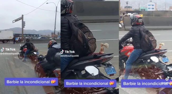 Un joven fue captado en su moto junto a 'Barbie' y usuarios estallaron en TikTok.