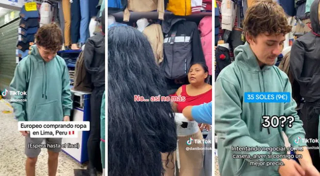 A pesar de la rebaja, el joven español contó la cantidad total que pagó por una polera.