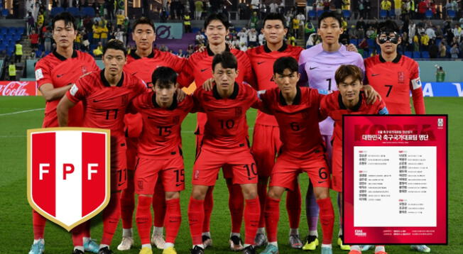 Corea del Sur llamó a 23 jugadores para enfrentarse a Perú.