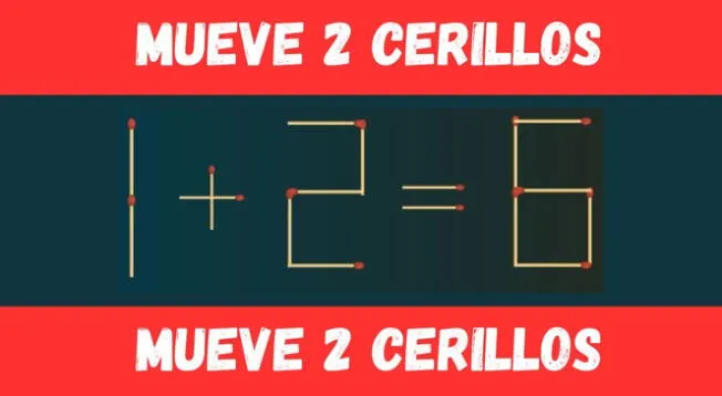 Moviendo dos cerillos se puede resolver este nuevo acertijo visual.