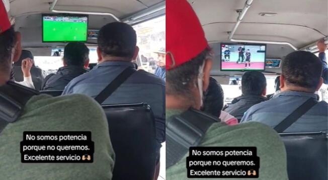 Subió a un combi en el que se podía ver el partido entre Perú y Corea del Sur.