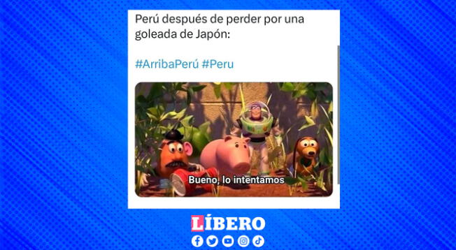 "Lo intentamos", una frase de Toy Story elegida para graficar el Perú - Japón.