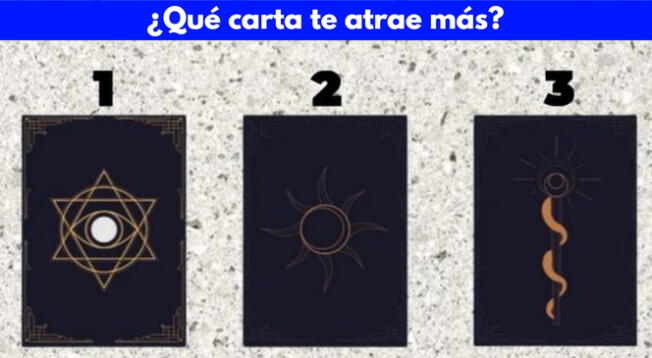 Enfoca tu mente y canaliza tu energía para poder elegir una de las cartas de este infalible test de personalidad. Enfoca tu mente y canaliza tu energía para poder elegir una de las cartas de este infalible test de personalidad.