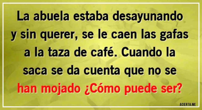 Solo contarás con una oportunidad para poder desarrollar este complicado acertijo.