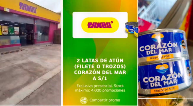 'Tambo' vende dos latas de atún a 1 sol y así puedes adquirir esta promo por tiempo limitado