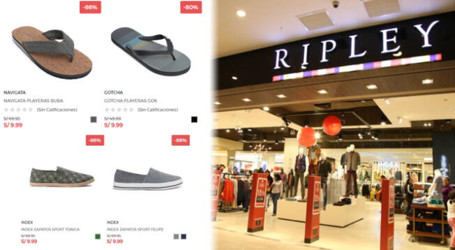 Ripley pone a la venta 'zapatos casuales' por 9 soles en todo el Perú a través de su página web.