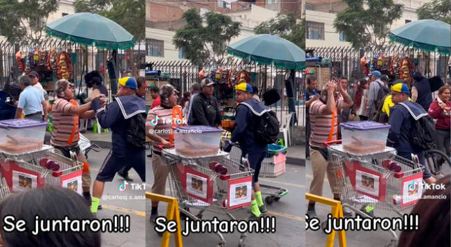 El popular 'Chavo vendedor de churros' se encontró con 'Quico' en las calles de Lima.