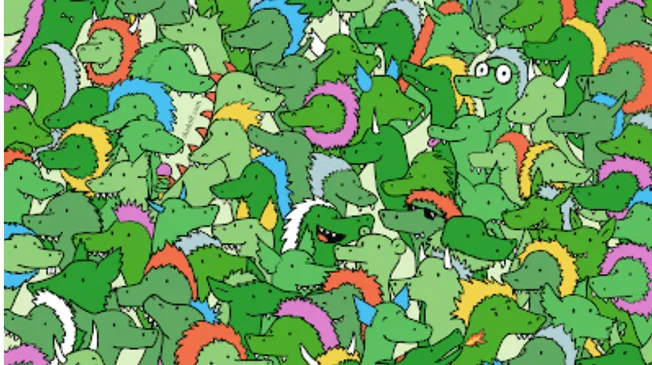 Hay tres cocodrilos ocultos entre los dragones. ¿Podrás encontrarlos?