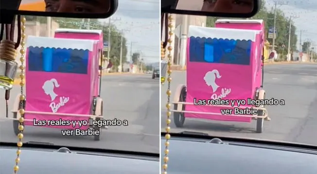 Un joven decidió decorar su mototaxi con el color y logo de Barbie. ¿Cómo luce?